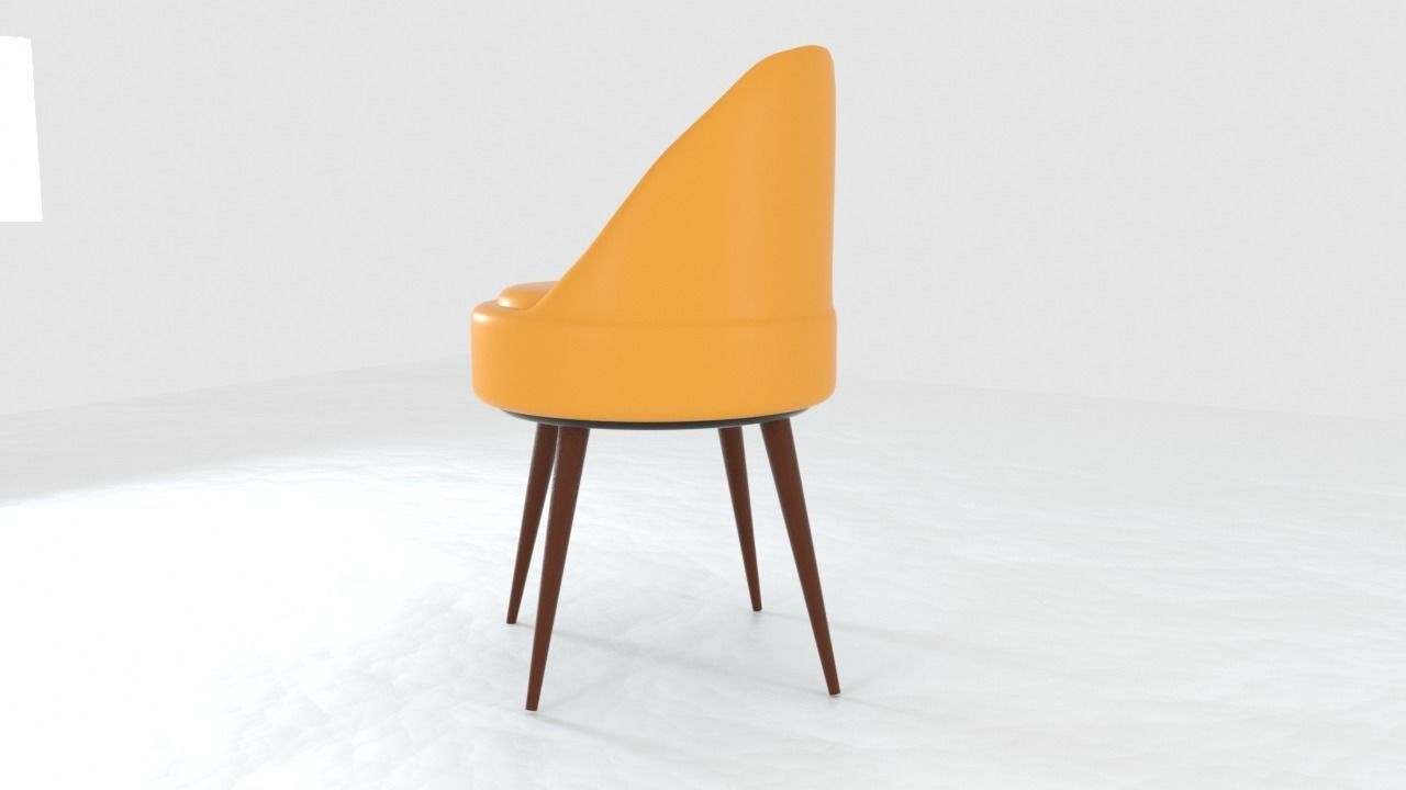 Chair2 chair with wooden legs Free 3D model_4