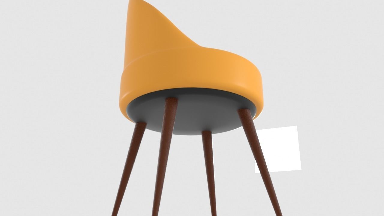 Chair2 chair with wooden legs Free 3D model_3