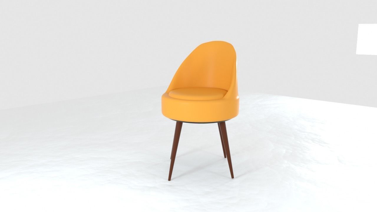 Chair2 chair with wooden legs Free 3D model_1
