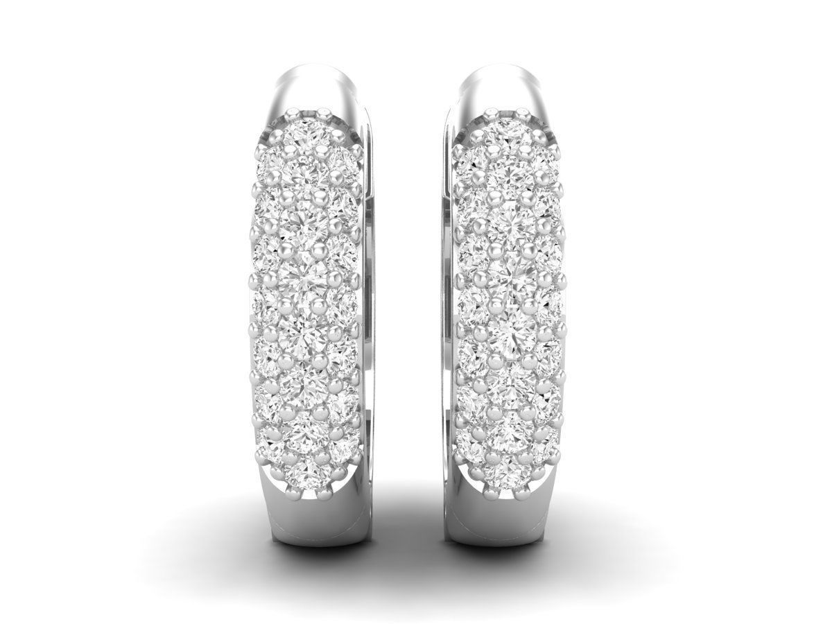 Diamond Huggies Hoop earrings for woman 3D print model_7