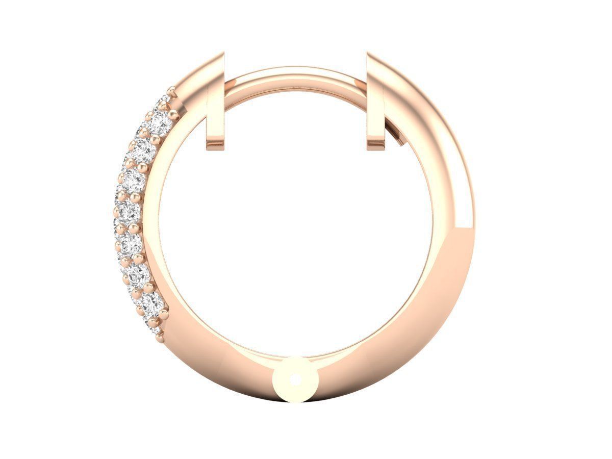 Diamond Huggies Hoop earrings for woman 3D print model_11