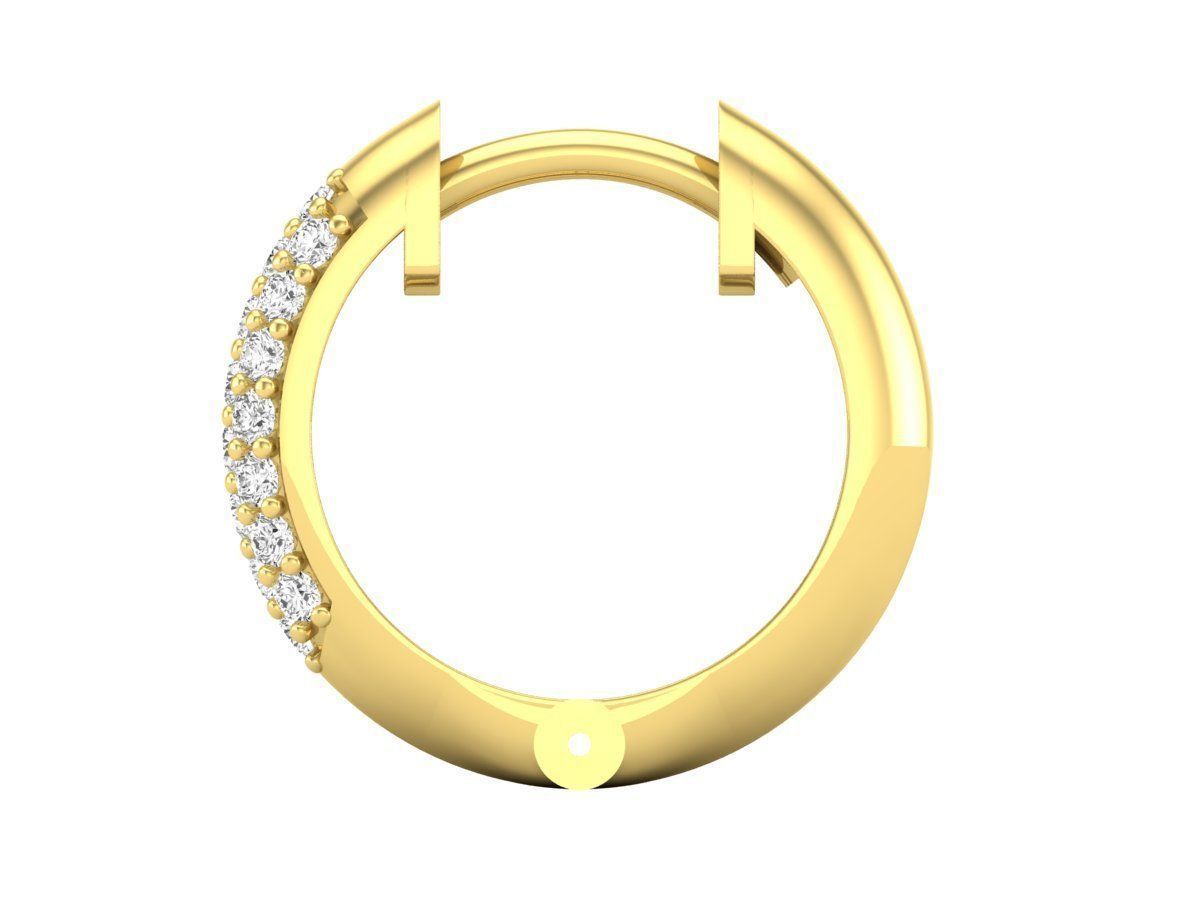 Diamond Huggies Hoop earrings for woman 3D print model_12