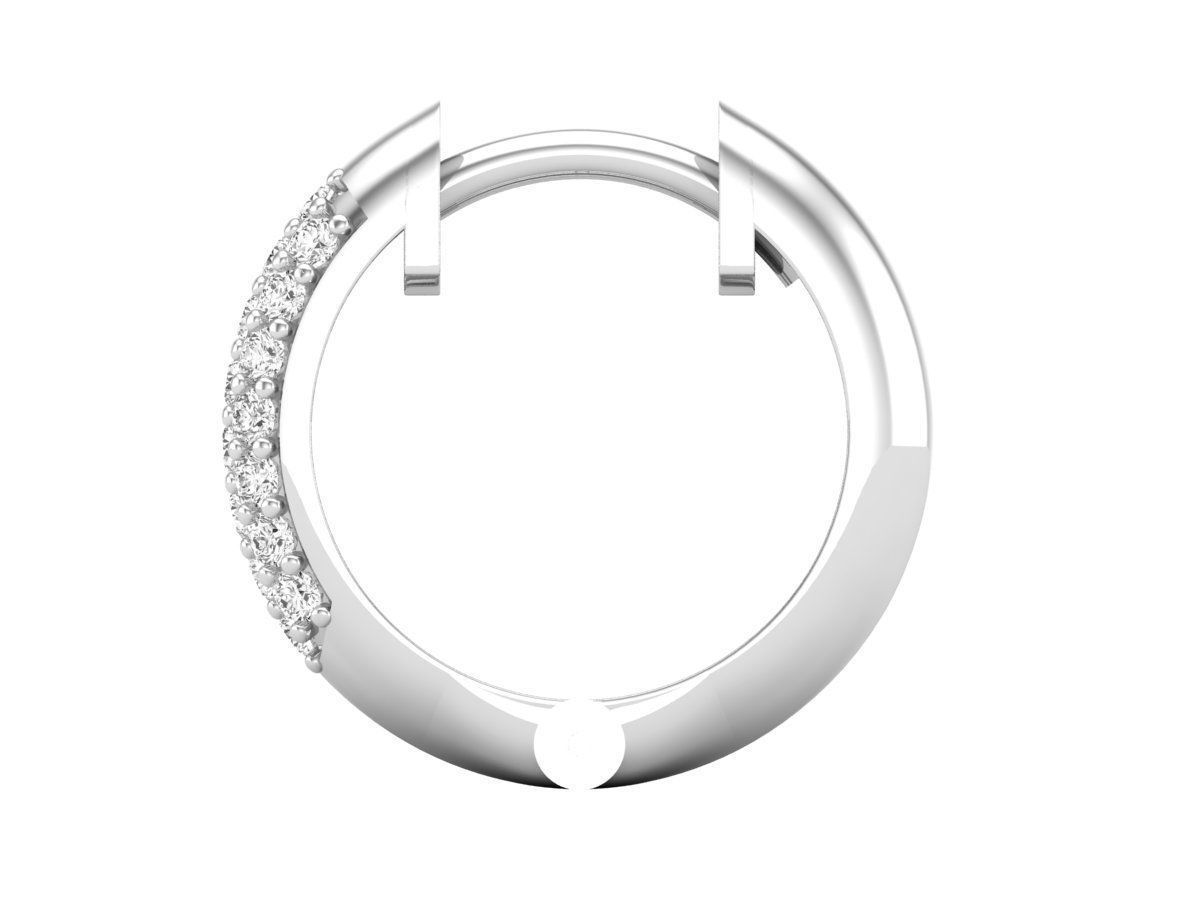 Diamond Huggies Hoop earrings for woman 3D print model_10