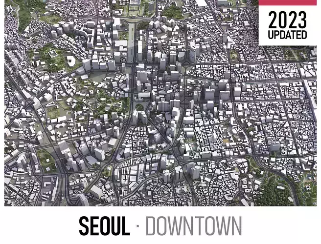 Seoul - 3D City Model Low-poly 3D model