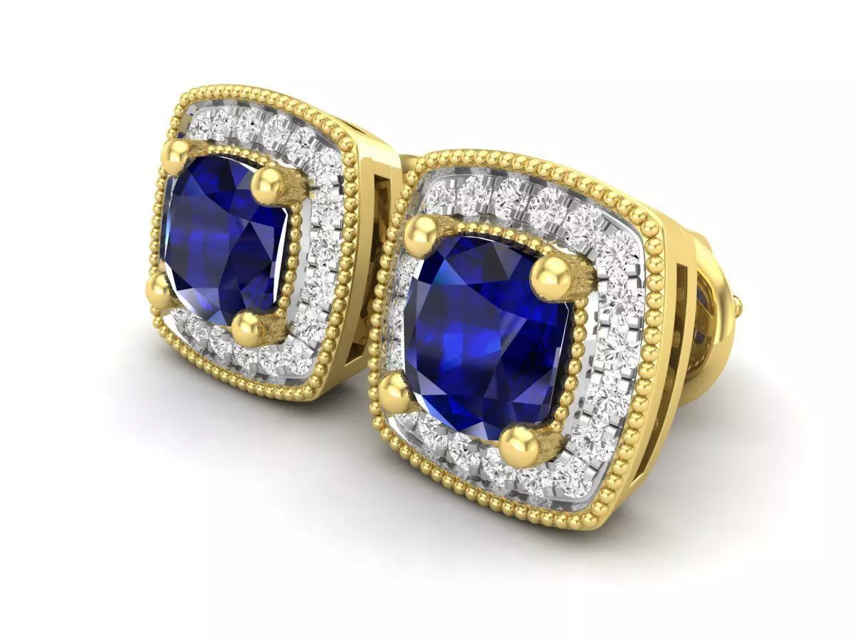 Diamond earrings for woman 3D print model_0