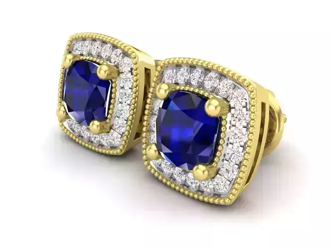Diamond earrings for woman 3D print model