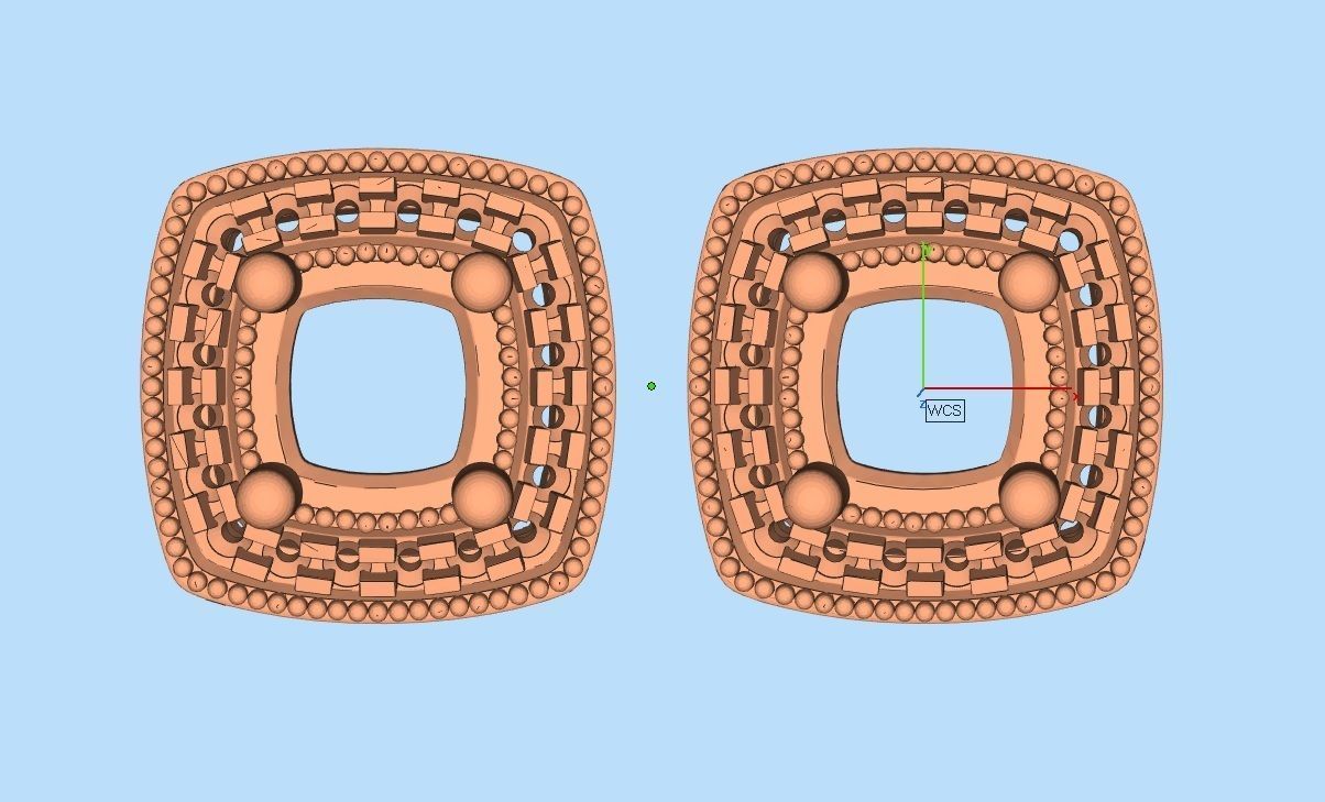 Diamond earrings for woman 3D print model_6