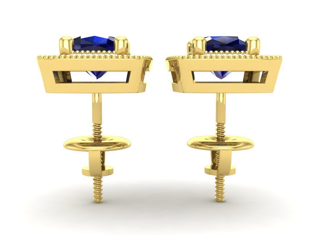 Diamond earrings for woman 3D print model_12