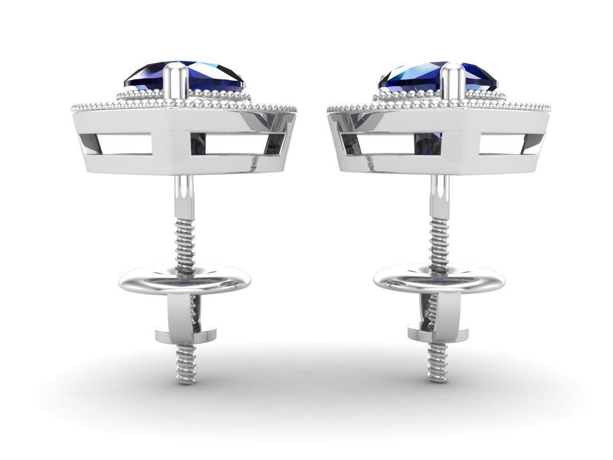 heart shape Diamond earrings for woman 3D print model_10