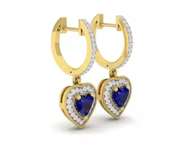 Heart shape diamond earrings for woman