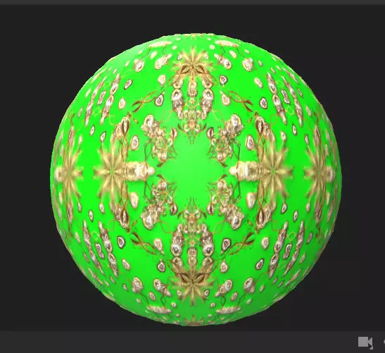 Vintage golden doodles Surface PBR Texture on green background Texture_0