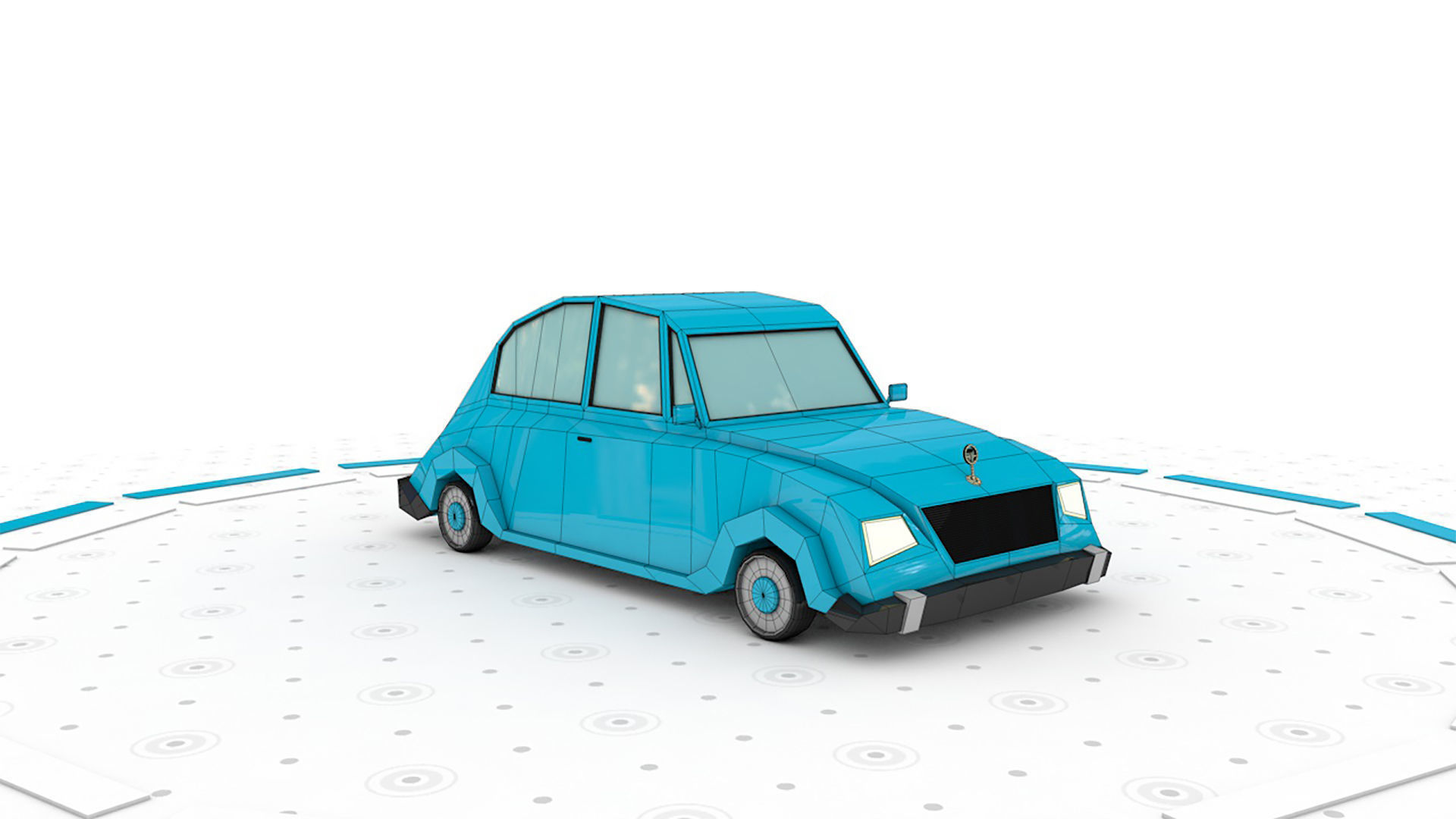 Mr Classic - Low poly cartoon car 3D model_2