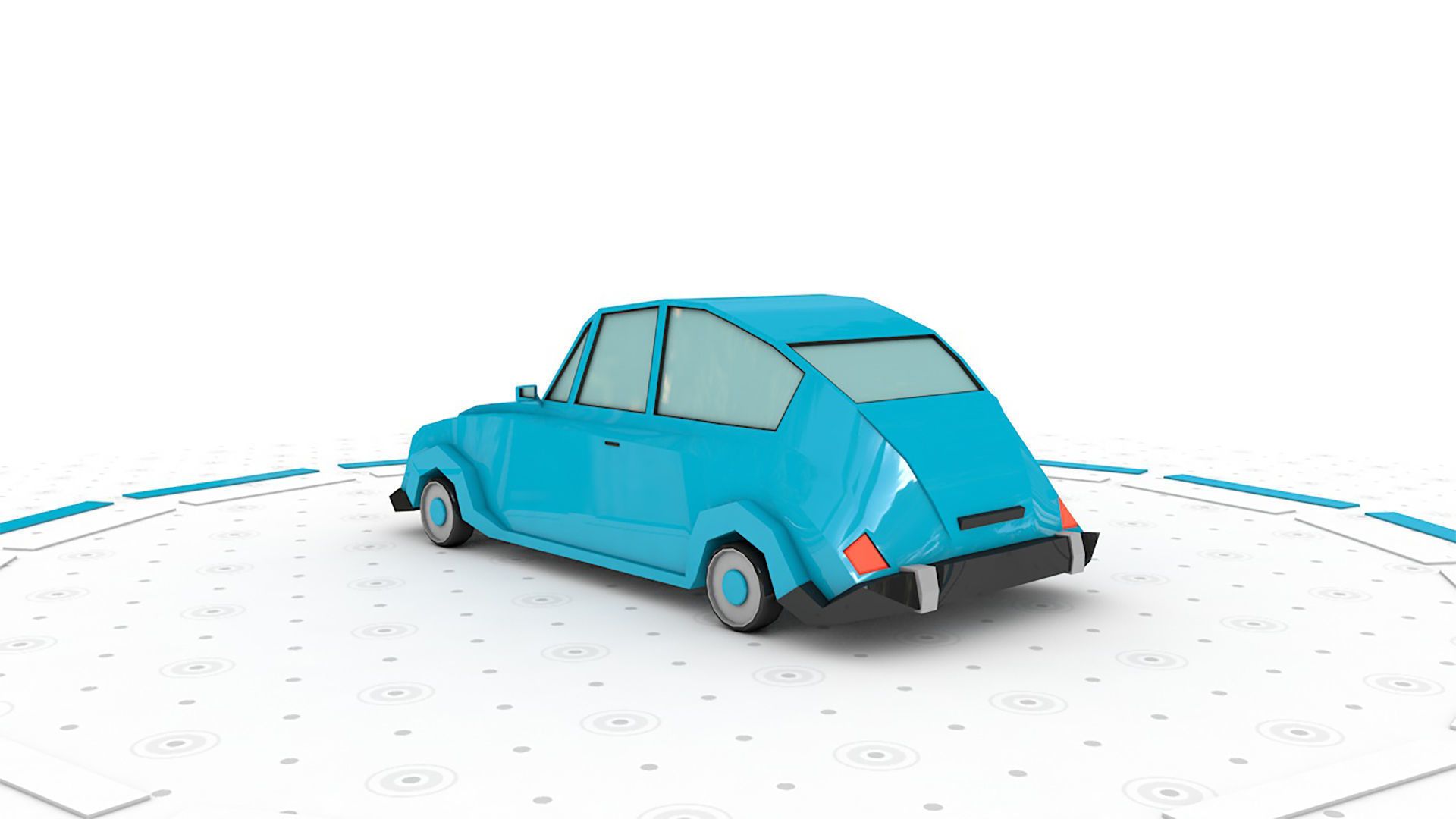 Mr Classic - Low poly cartoon car 3D model_3