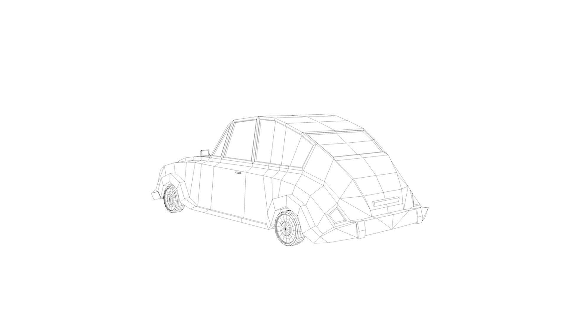 Mr Classic - Low poly cartoon car 3D model_5