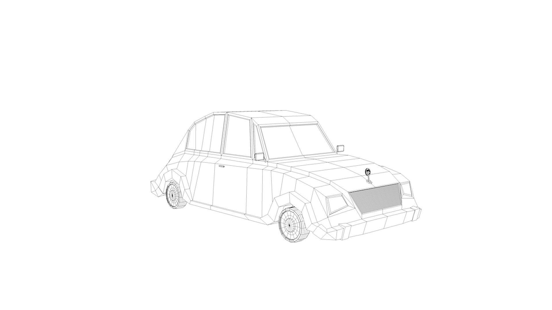 Mr Classic - Low poly cartoon car 3D model_1