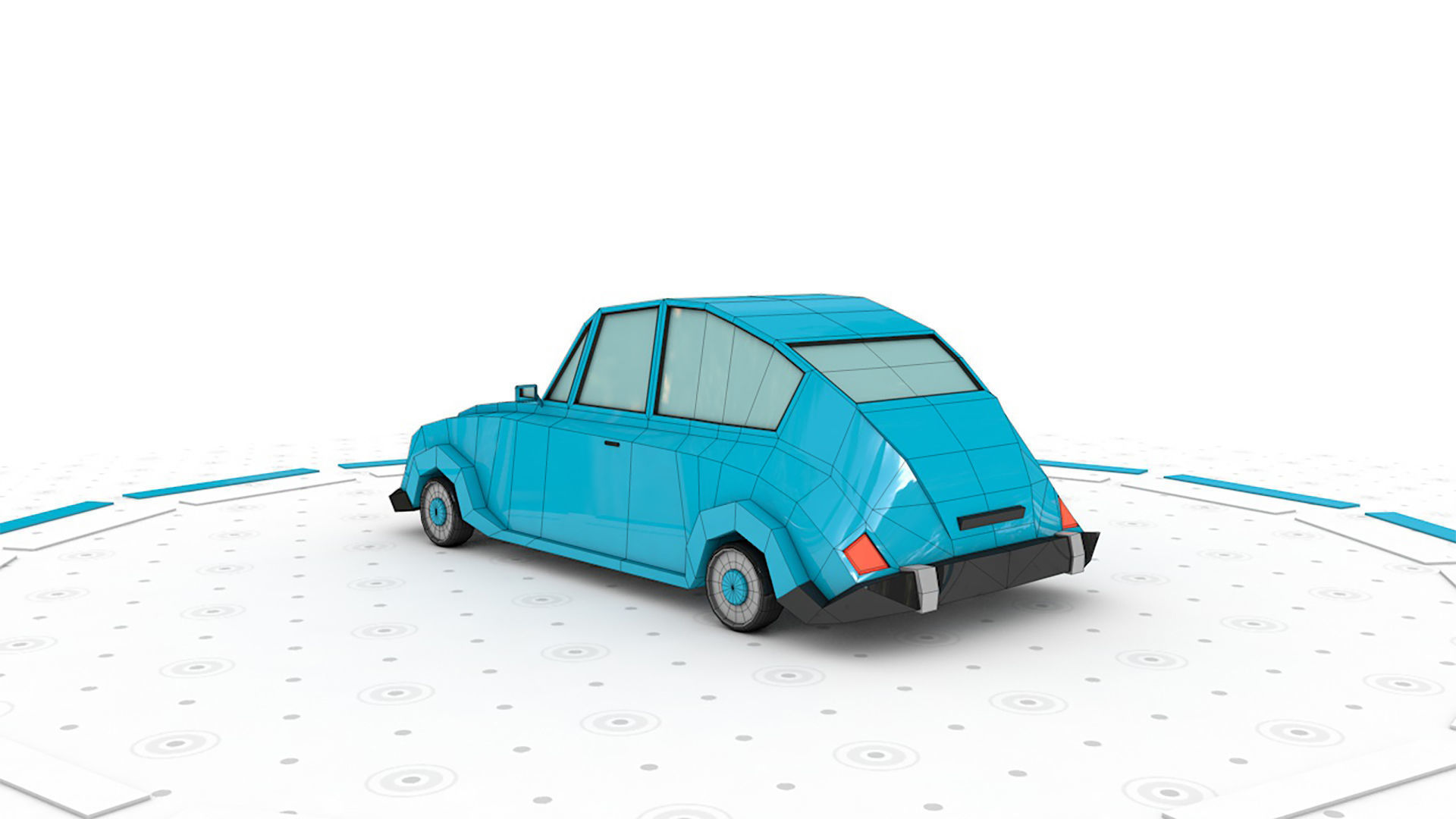 Mr Classic - Low poly cartoon car 3D model_4
