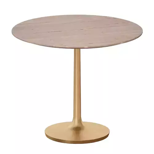 Nero 36 Brown Marble Dining Table with Brass Base