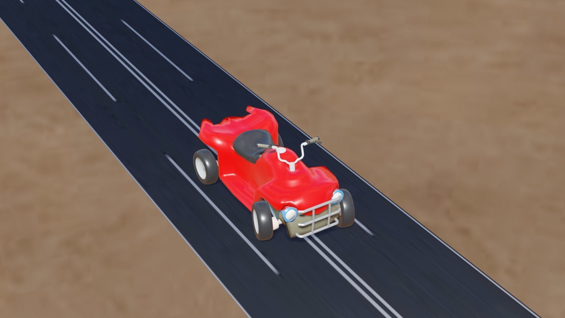 Stylish Quad Bike  Low-poly 3D model_11