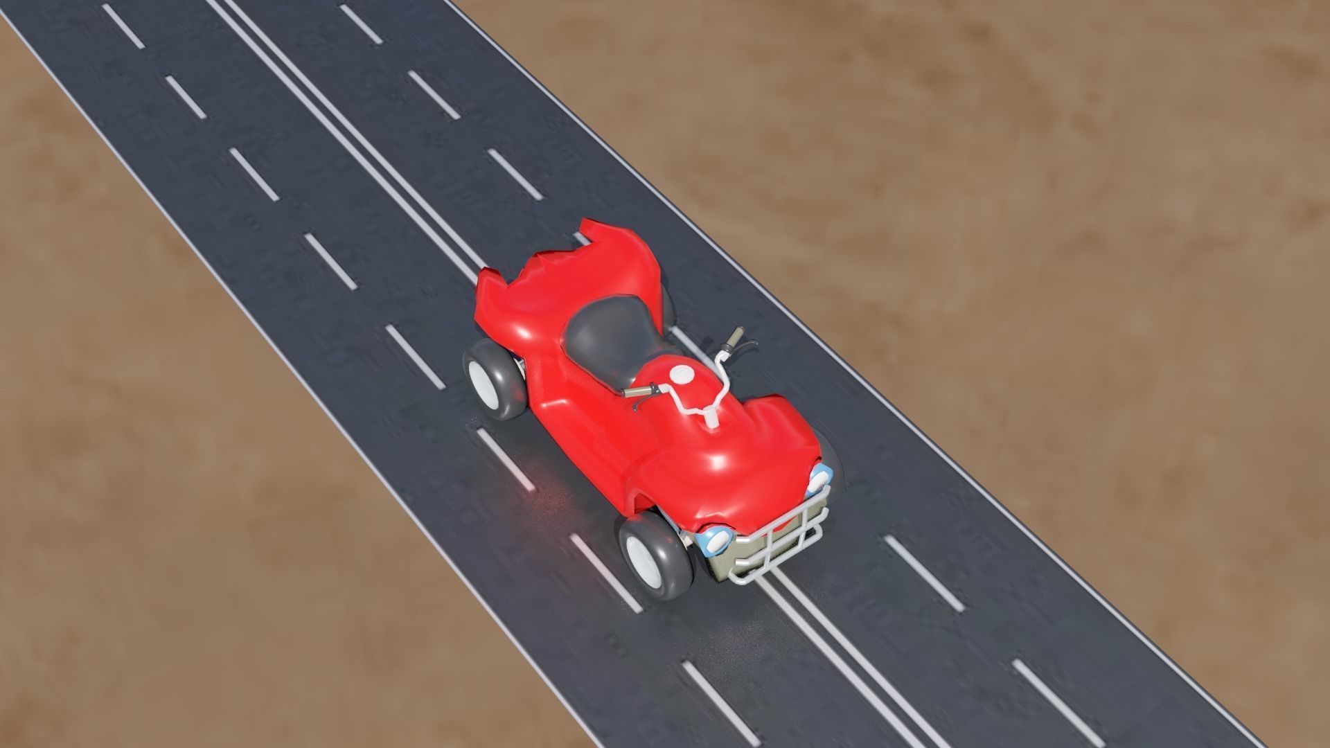 Stylish Quad Bike  Low-poly 3D model_9