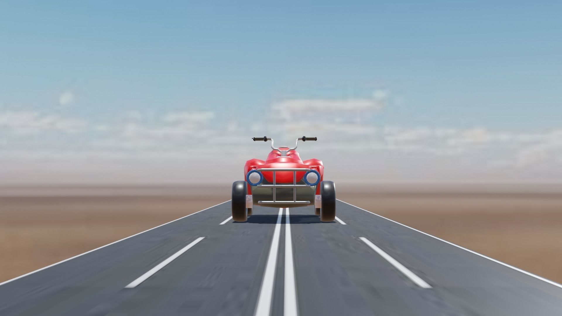 Stylish Quad Bike  Low-poly 3D model_3