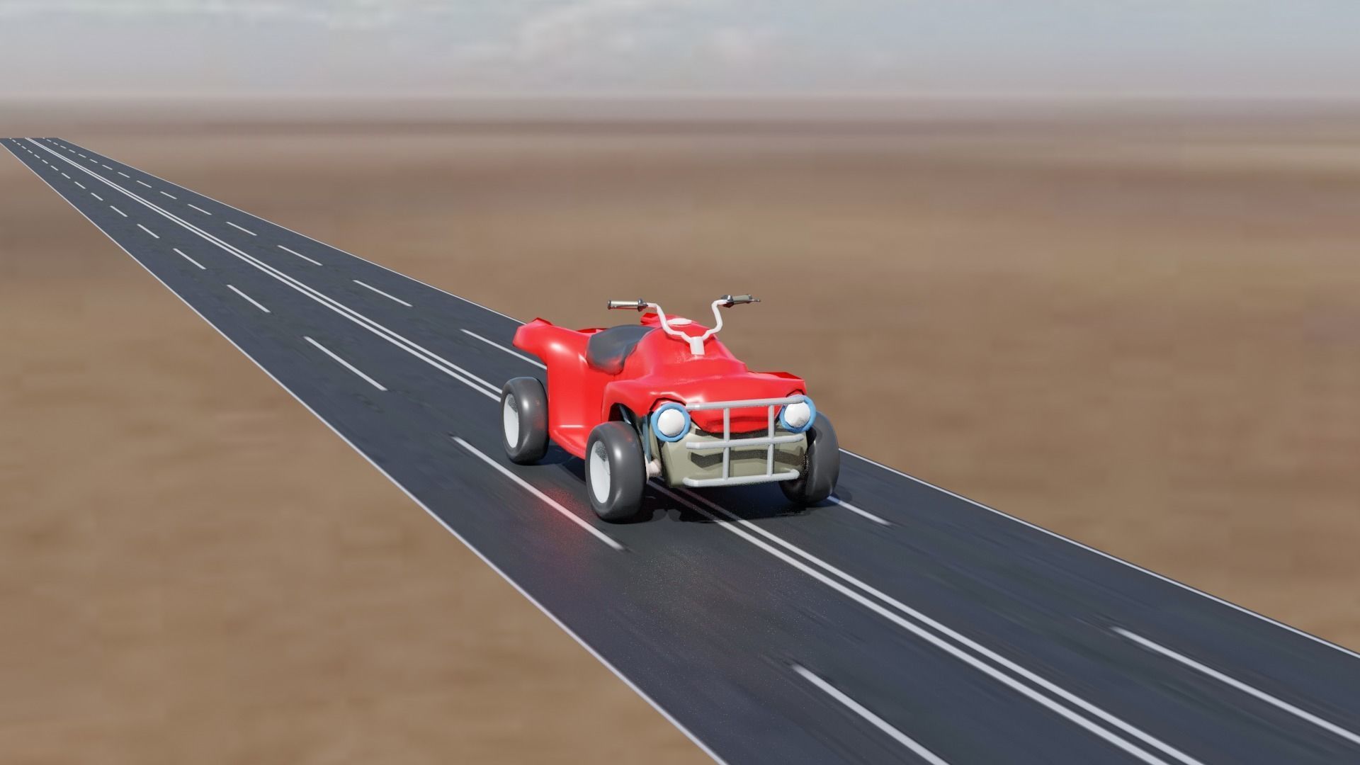 Stylish Quad Bike  Low-poly 3D model_10