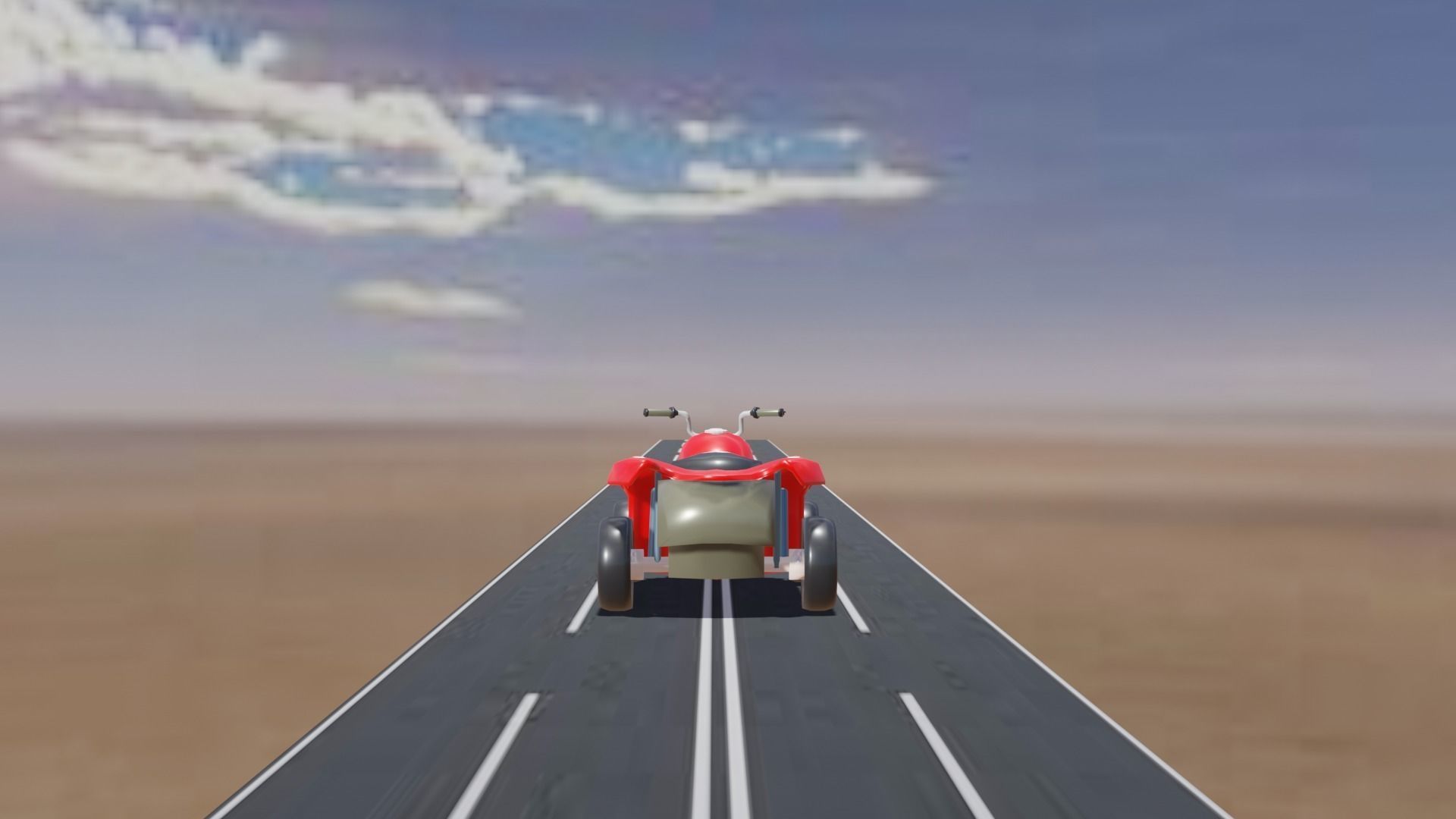 Stylish Quad Bike  Low-poly 3D model_4