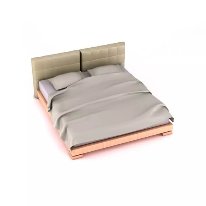 Modern Double Bed 3D model_0