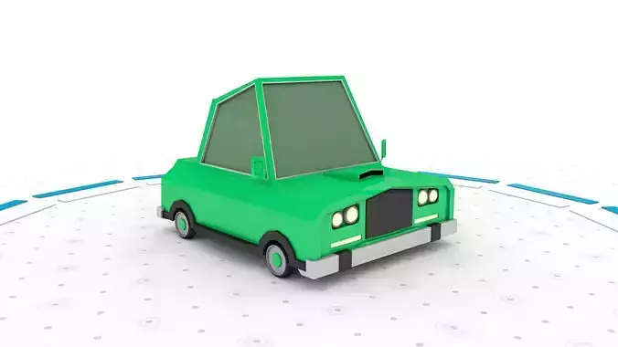 Green J - Low poly cartoon car