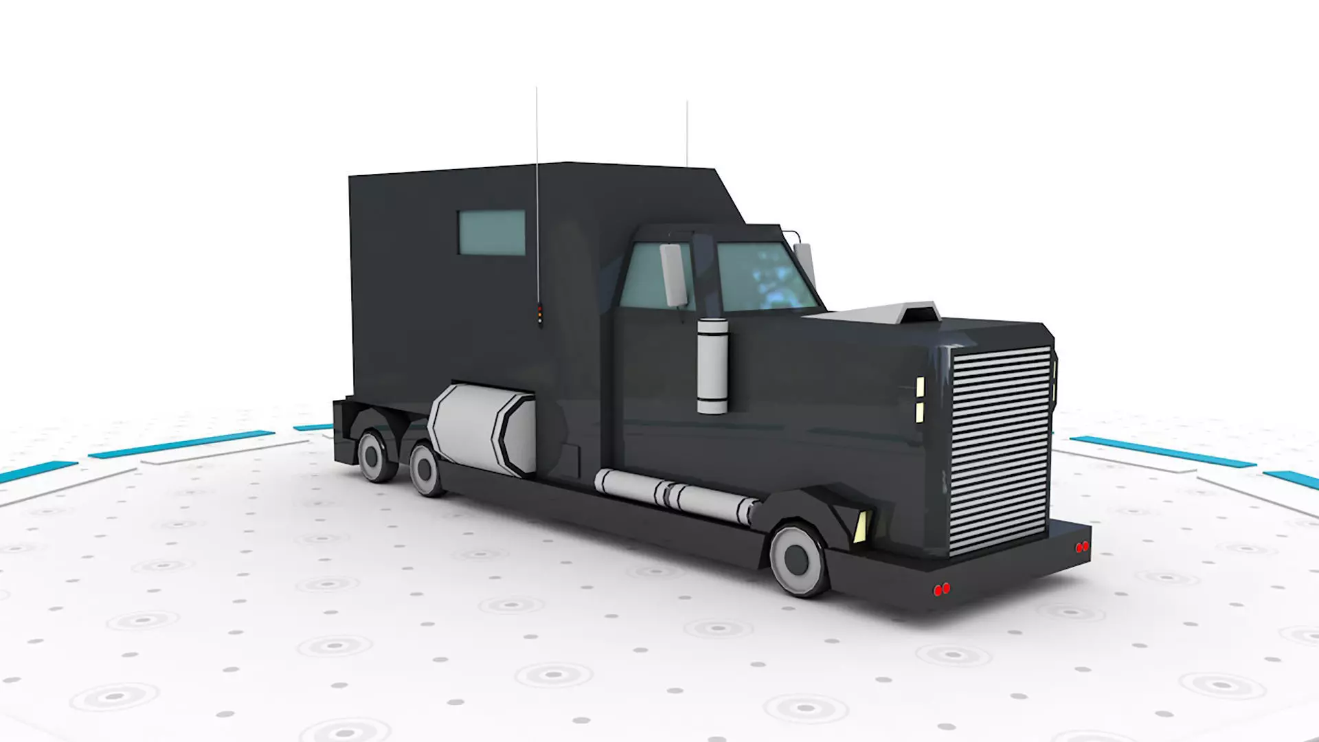 Brother Truck - Low poly cartoon car 3D model