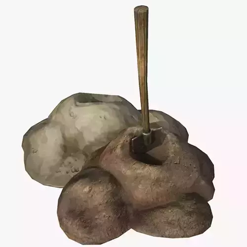 Treasure digger set Low-poly 3D model