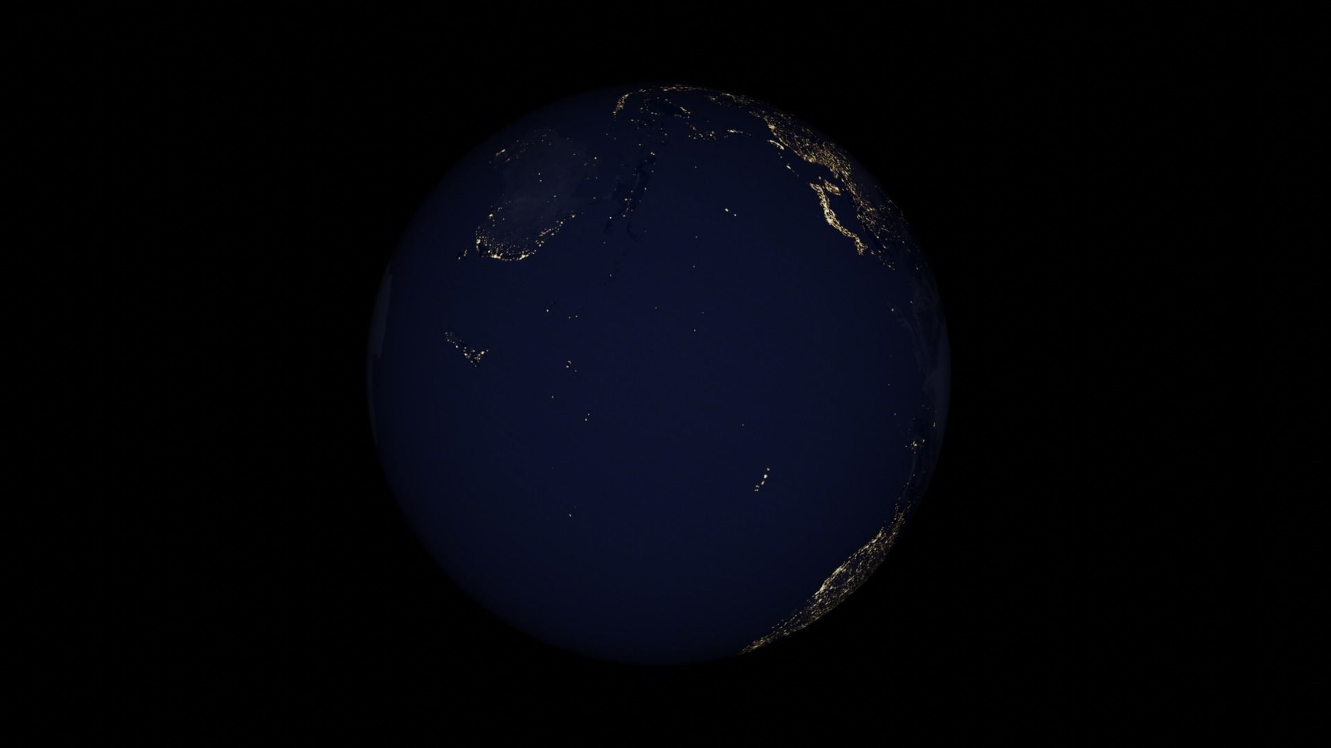 Earth Night time Low-poly 3D model_5