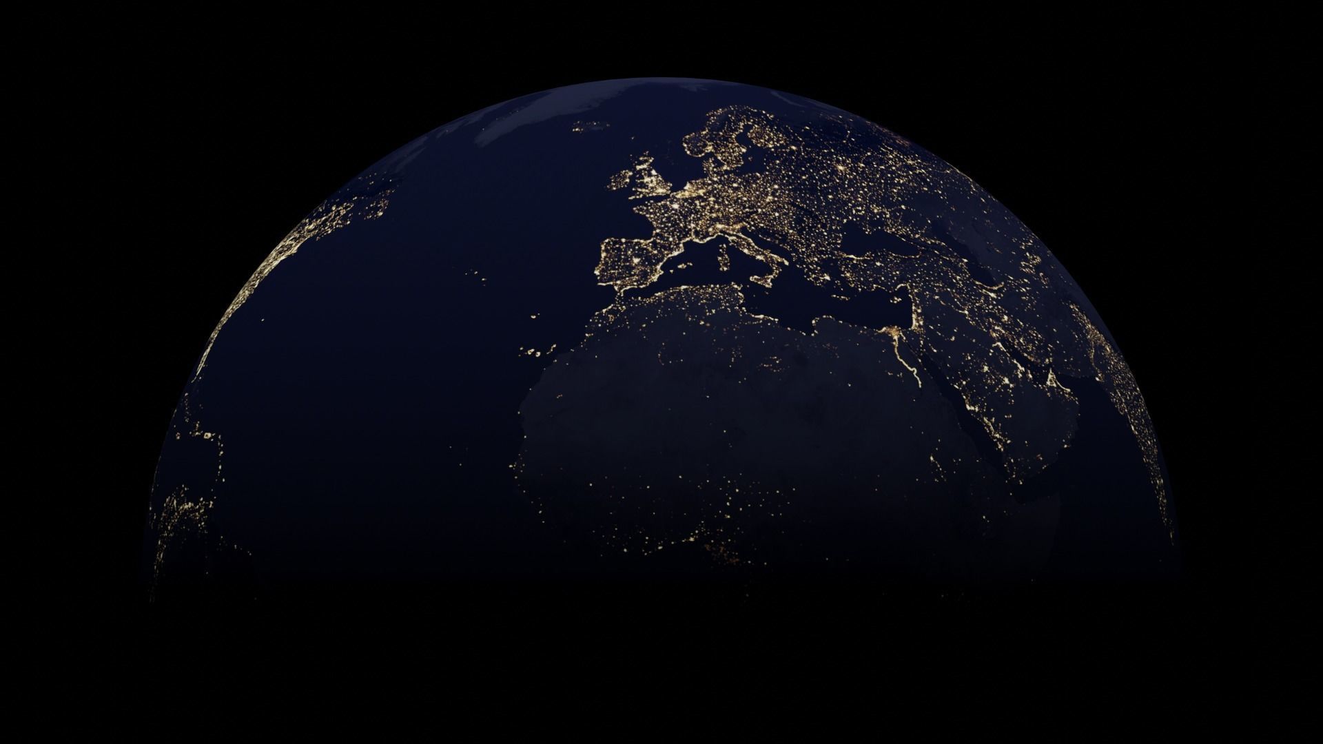 Earth Night time Low-poly 3D model_3