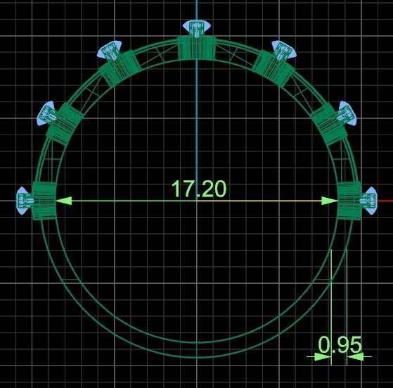 Luxury Half Round Diamond Golden Ring 3D print model_9