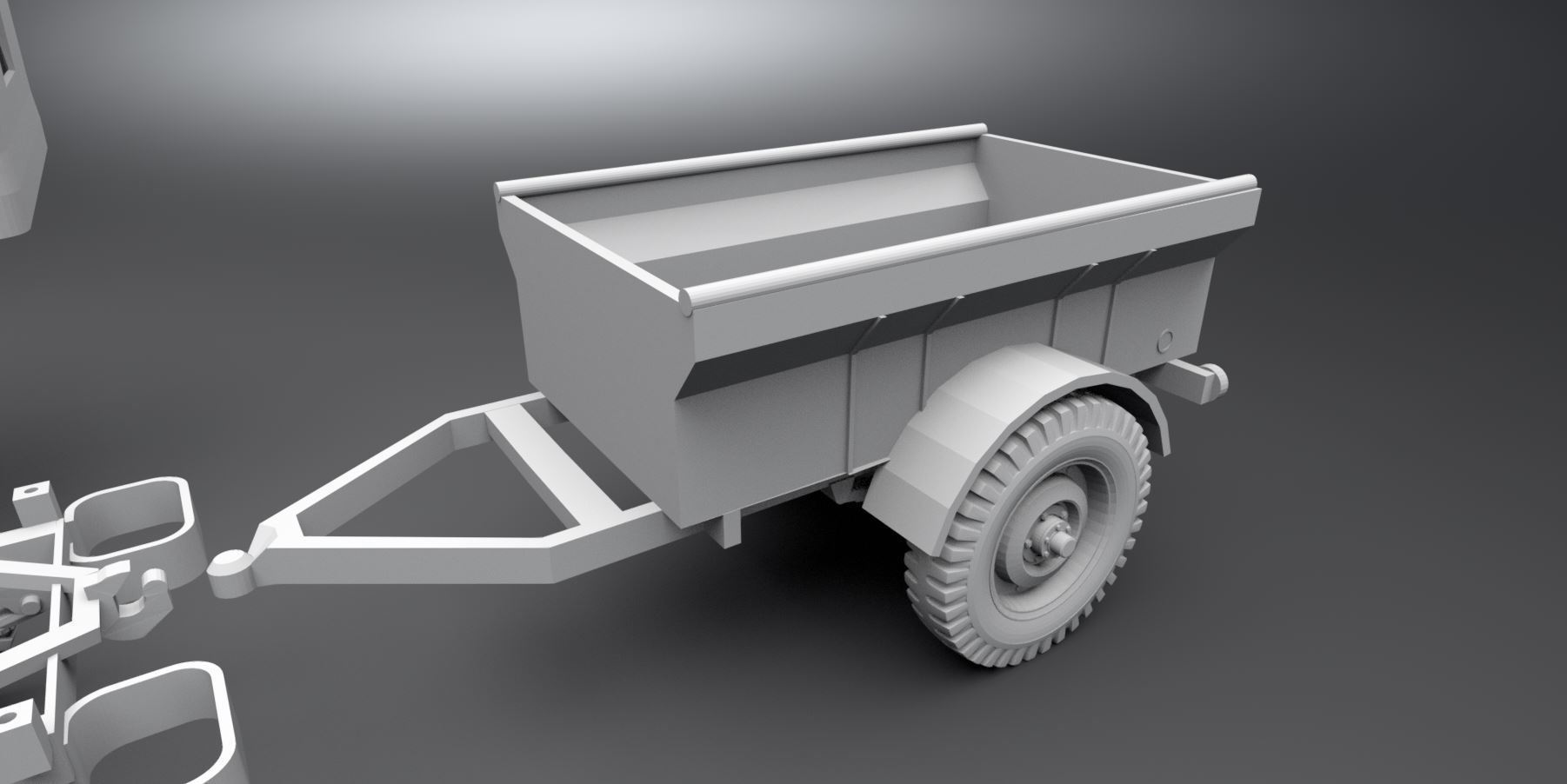 Jeep Willys With Cart 3D print model_1