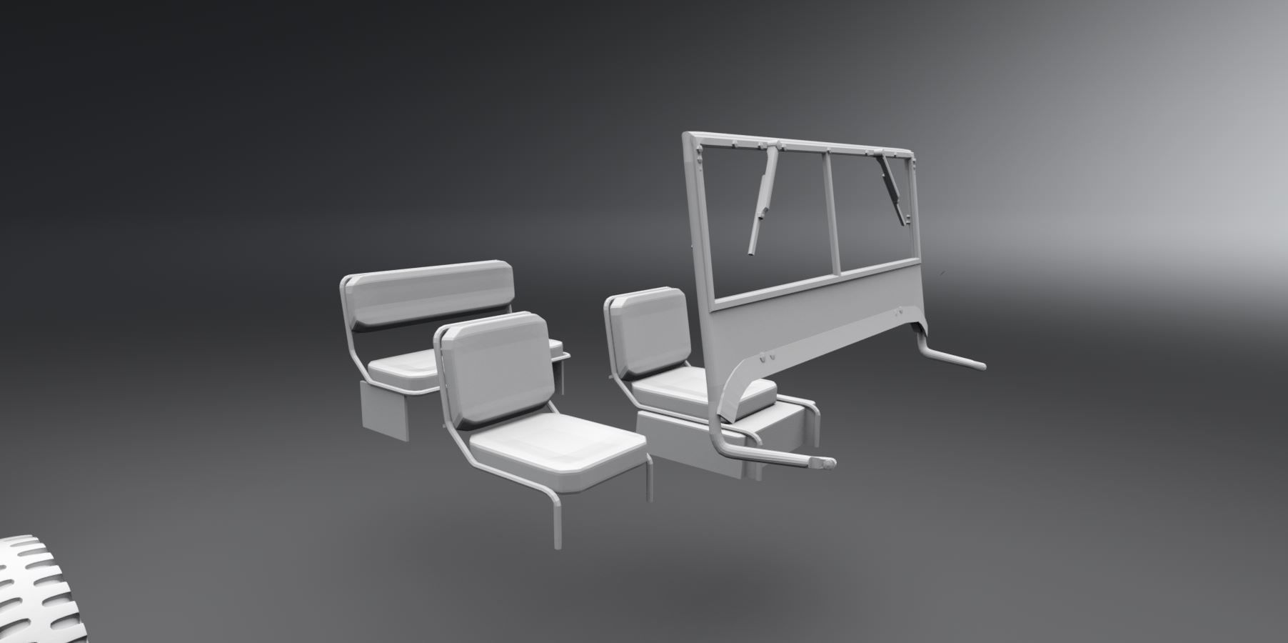 Jeep Willys With Cart 3D print model_9