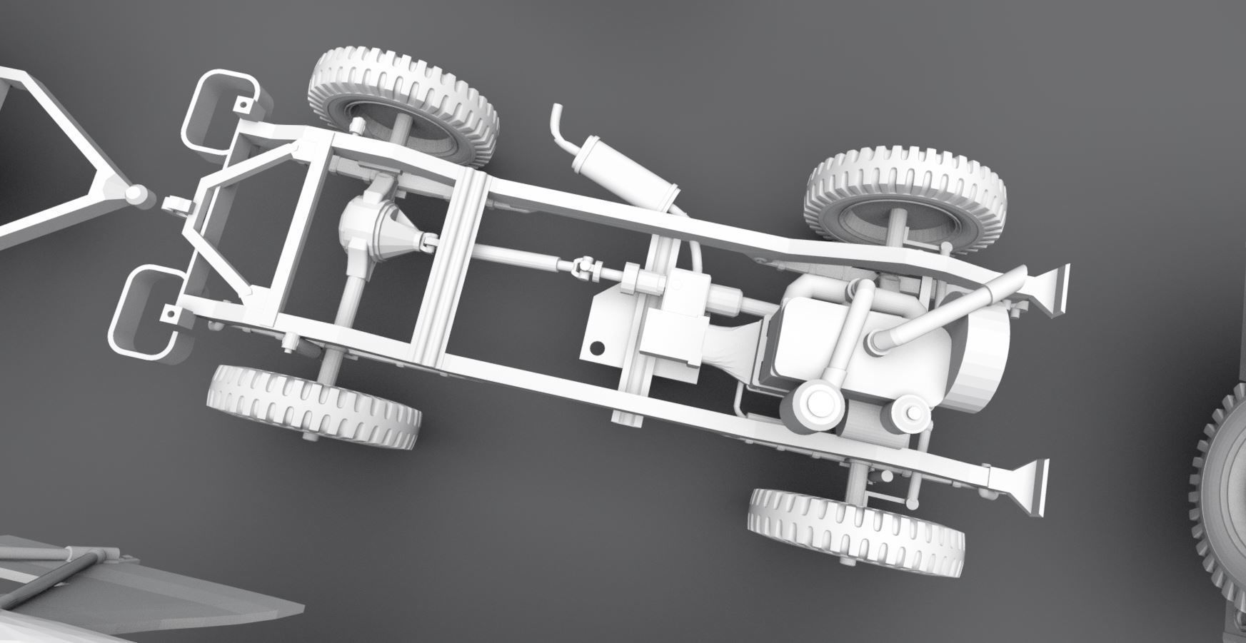 Jeep Willys With Cart 3D print model_7