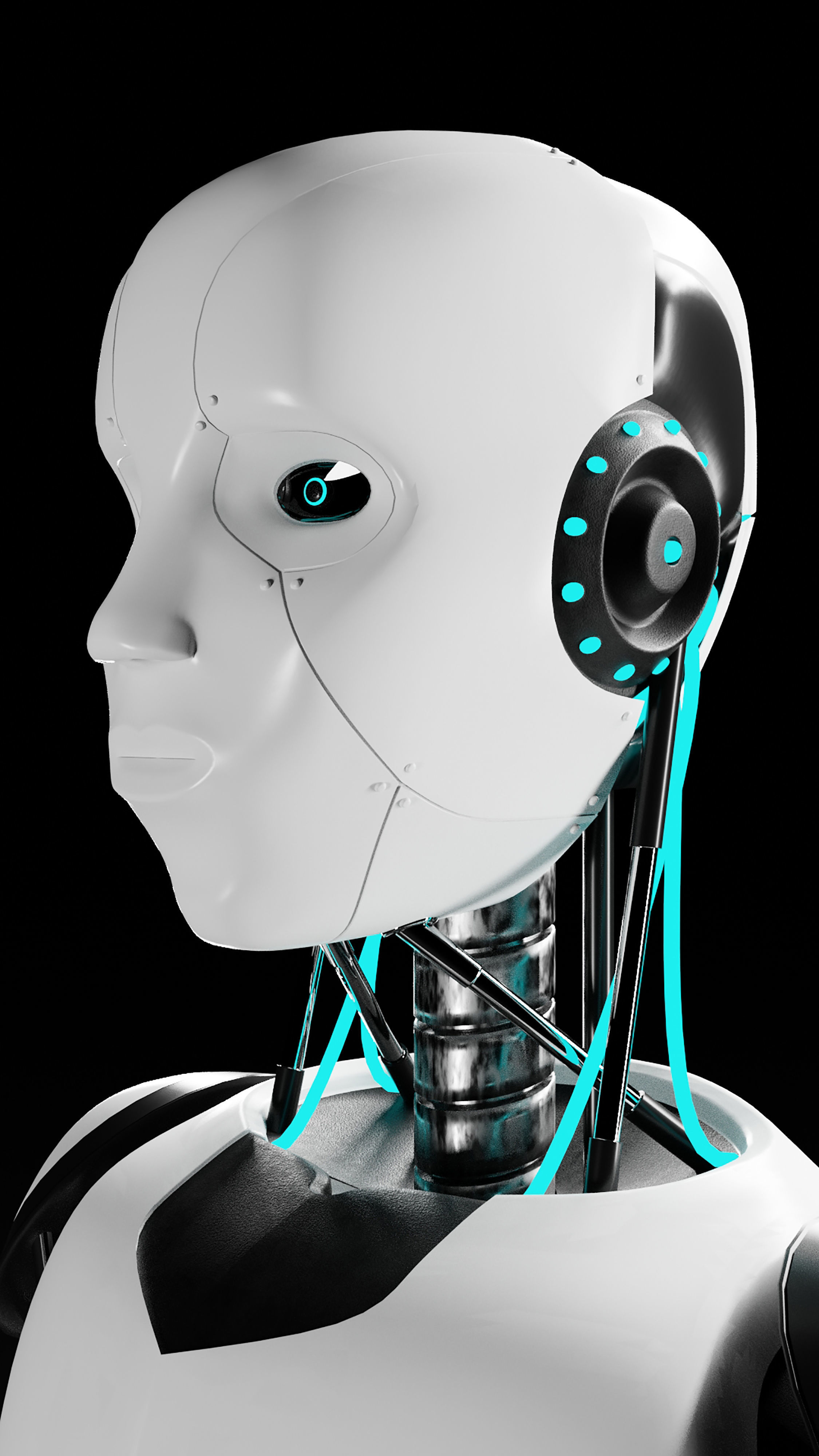 Artificial intelligence Cyborg 3D model_4