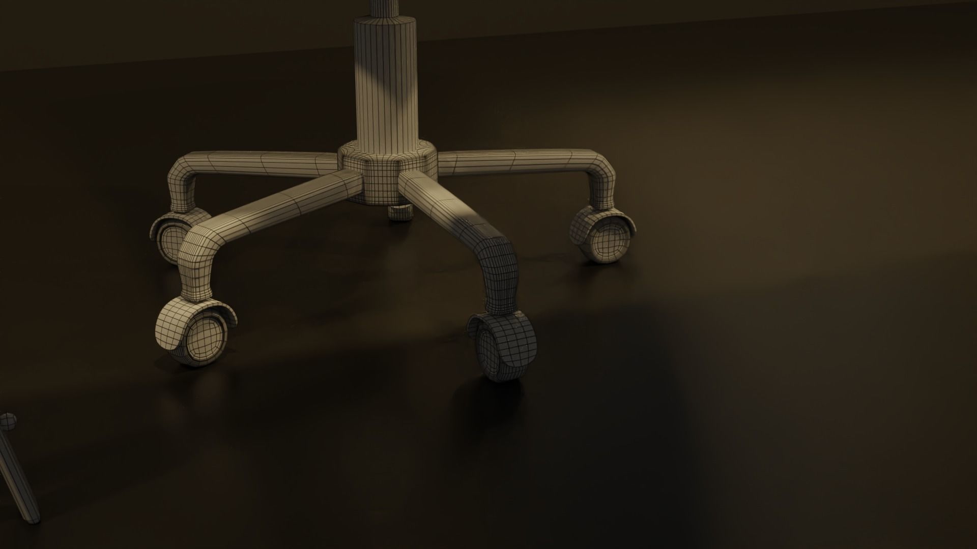 Office desk low poly 3d model Low-poly 3D model_13