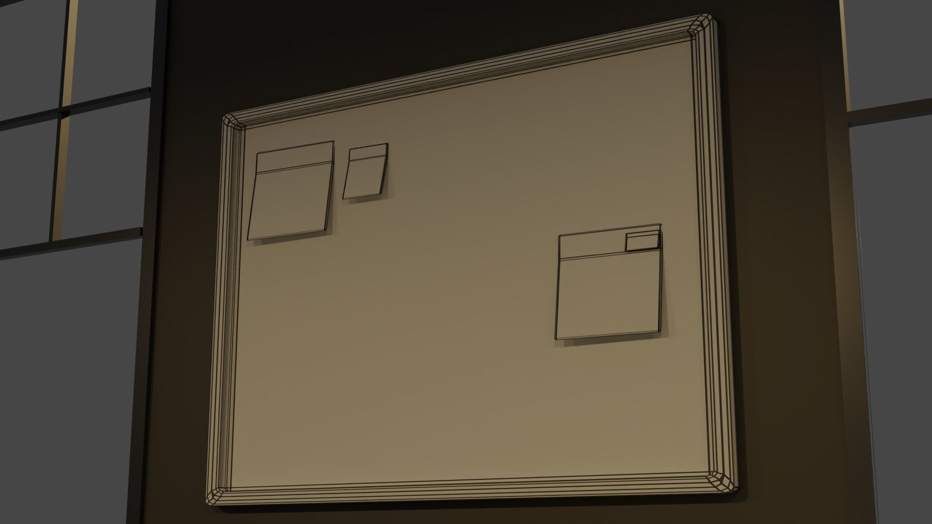 Office desk low poly 3d model Low-poly 3D model_9