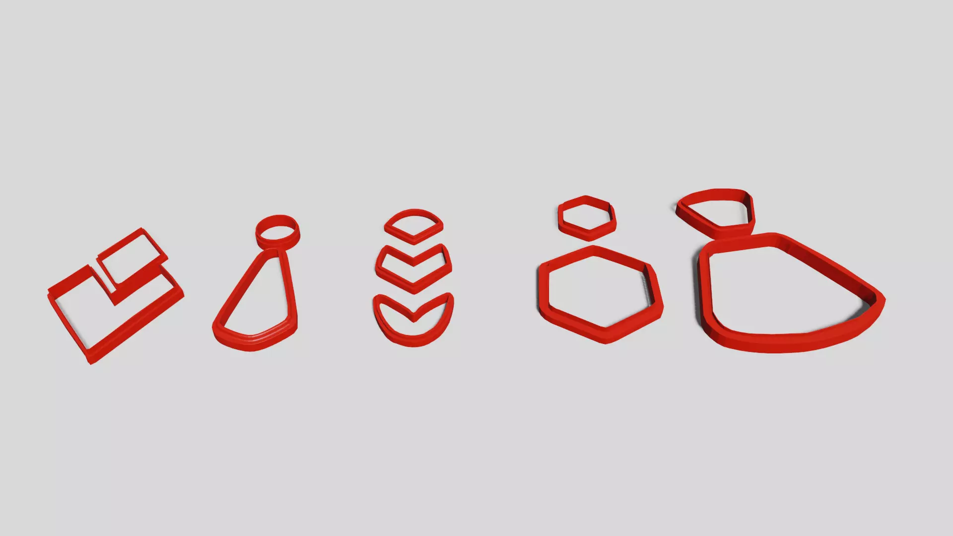 polymeric clay cutters- set 3D print model_0