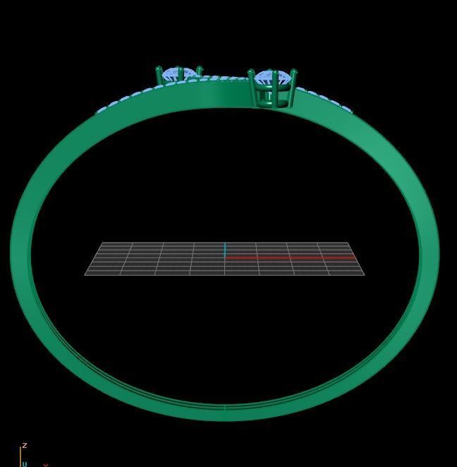 Luxury Golden Bracelet With Diamonds 3D print model_6