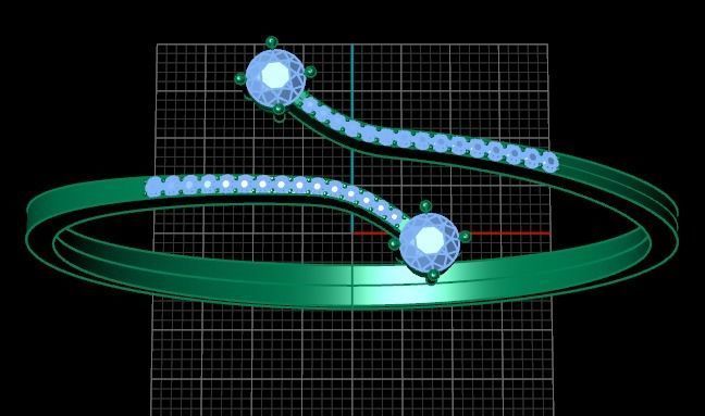 Luxury Golden Bracelet With Diamonds 3D print model_4