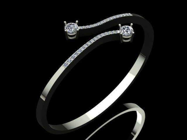 Luxury Golden Bracelet With Diamonds 3D print model_3