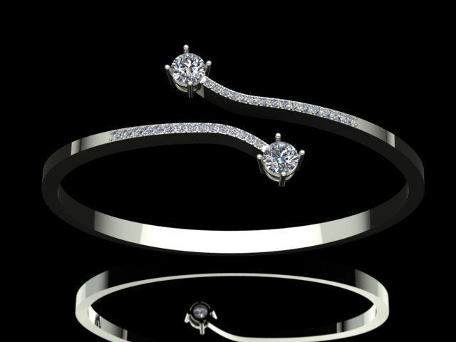 Luxury Golden Bracelet With Diamonds 3D print model_2