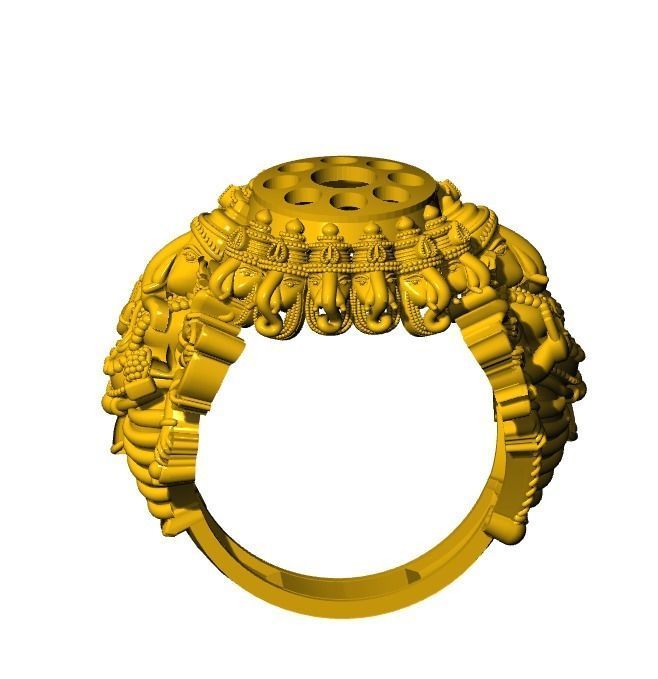 ring ganesh 10 narayan 3D print model_1