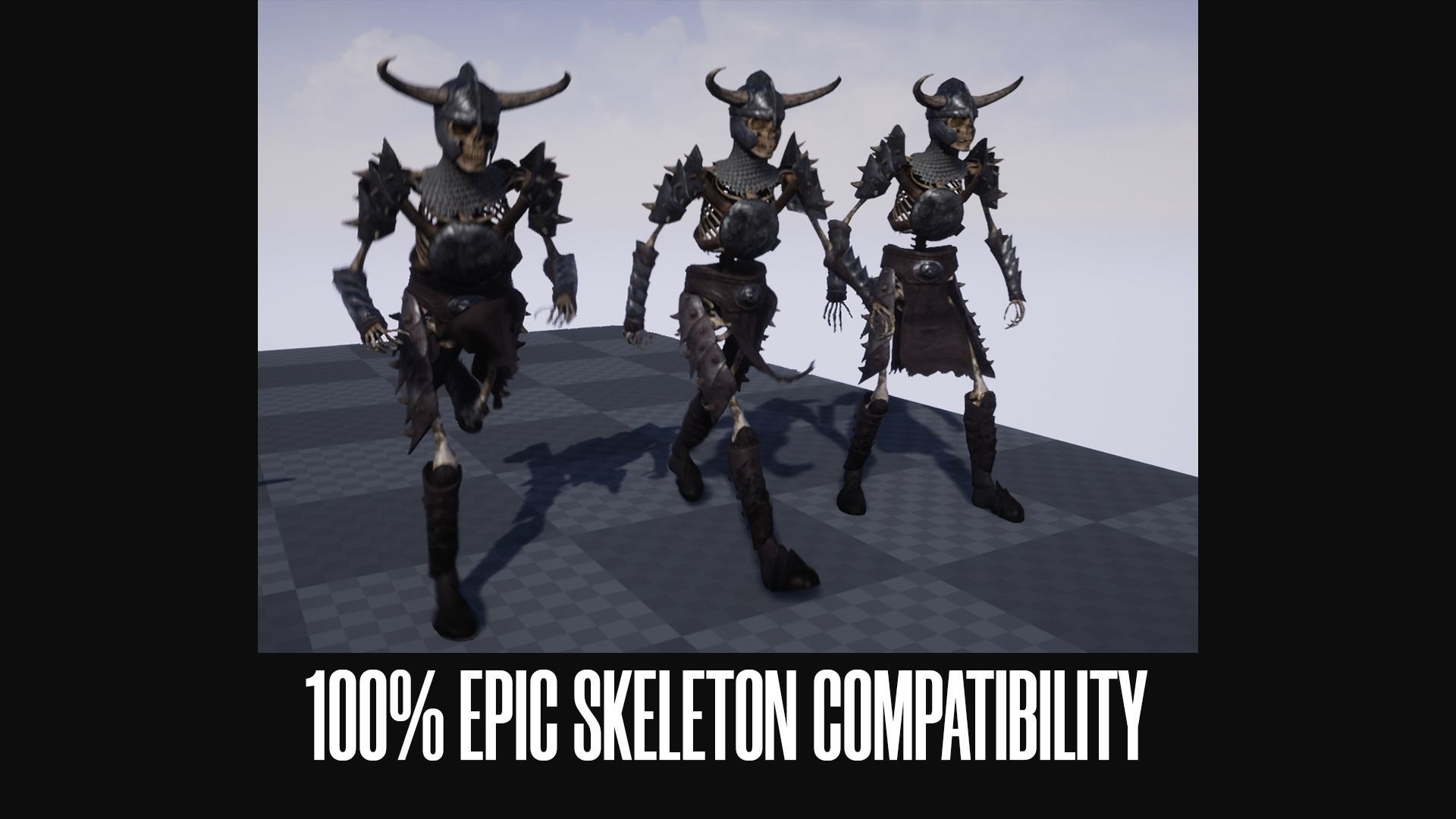 Skeleton Warrior - Game Ready Low-poly 3D model_7