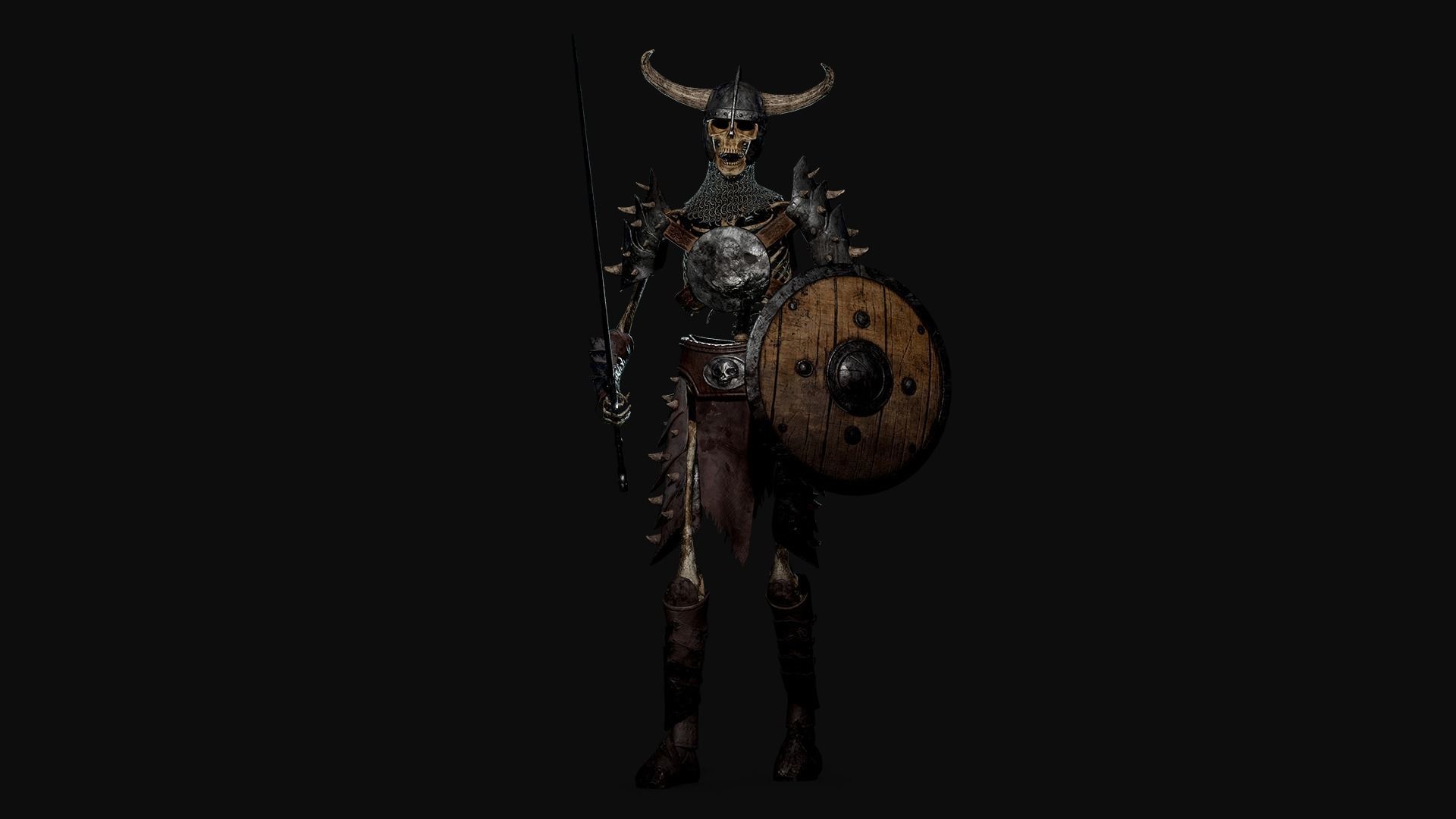 Skeleton Warrior - Game Ready Low-poly 3D model_6