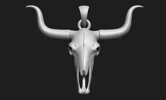 LongHorn Cow Skull 3D print model