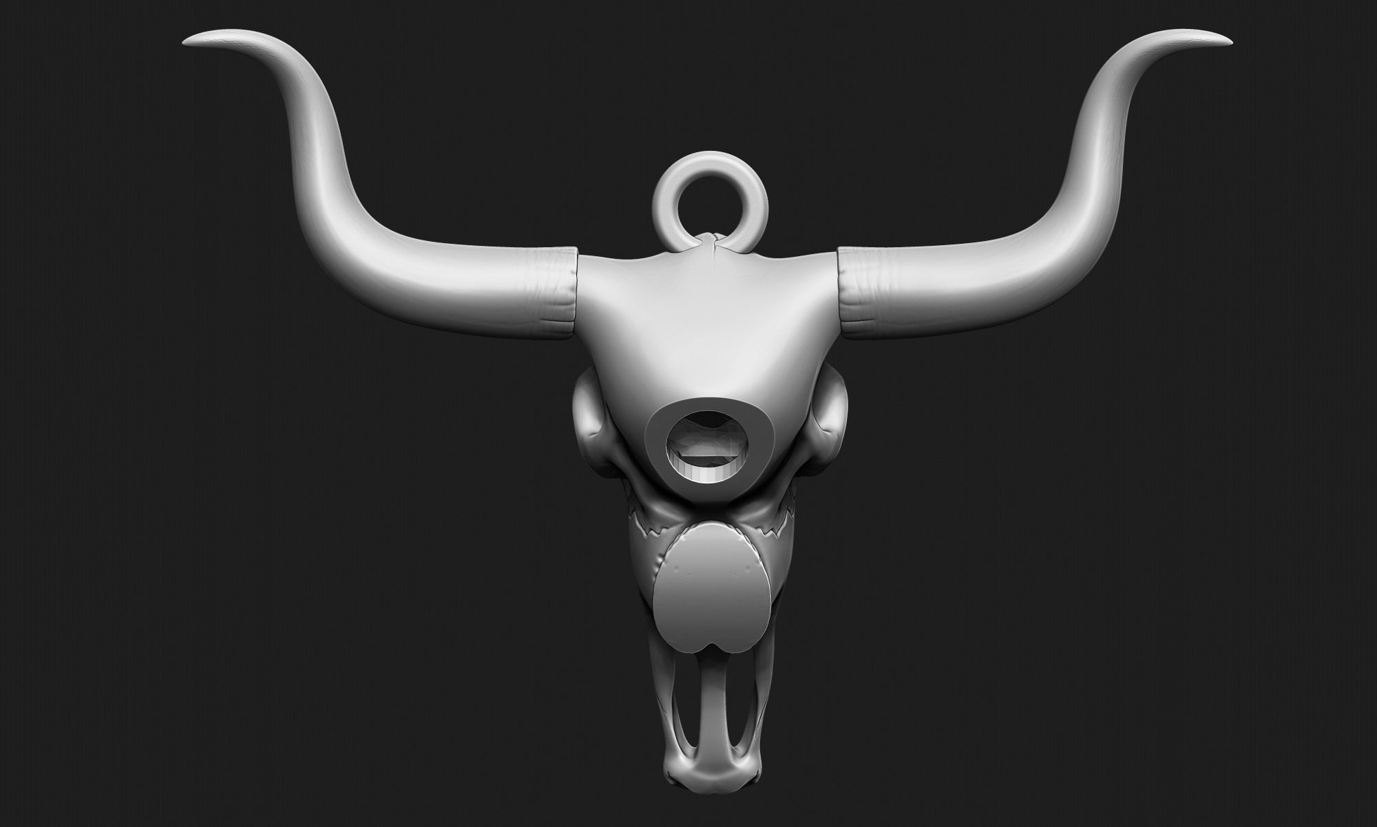 LongHorn Cow Skull 3D print model_5