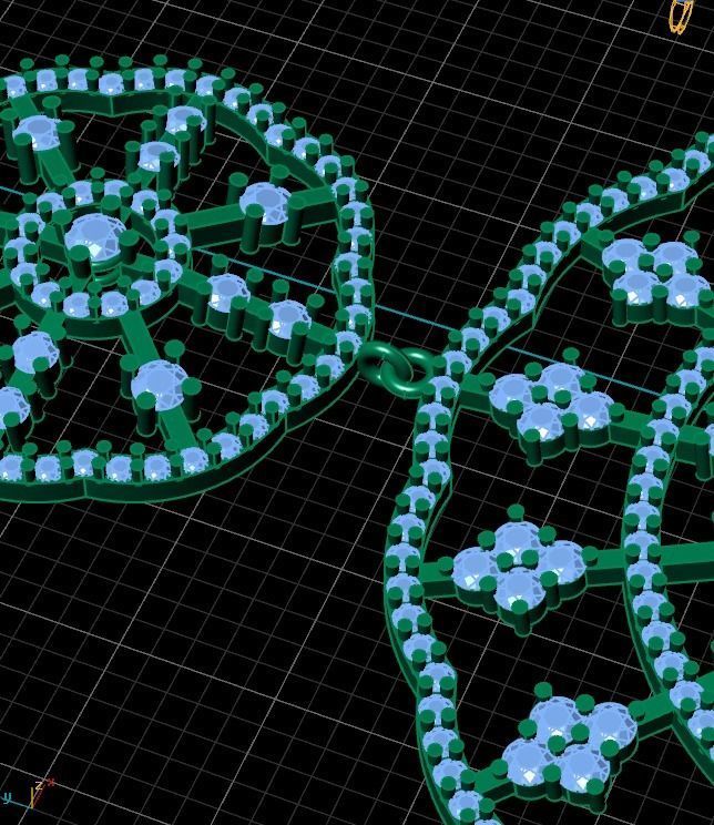 Luxury Diamond Golden Pendant 3D print model_8